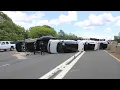 Car Carrier Overturns on LIE in Syosset Driver Injured Long Island NY