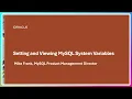 Setting and Viewing MySQL System Variables