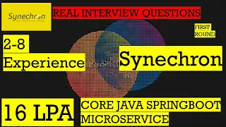 Core Java Java 8 Spring Boot Microservice Docker Real Interview Questions Synechron Live