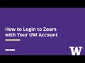 Zoom Login to UW Zoom Account