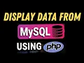 How to Display Data from Database in PHP PHP For Beginners