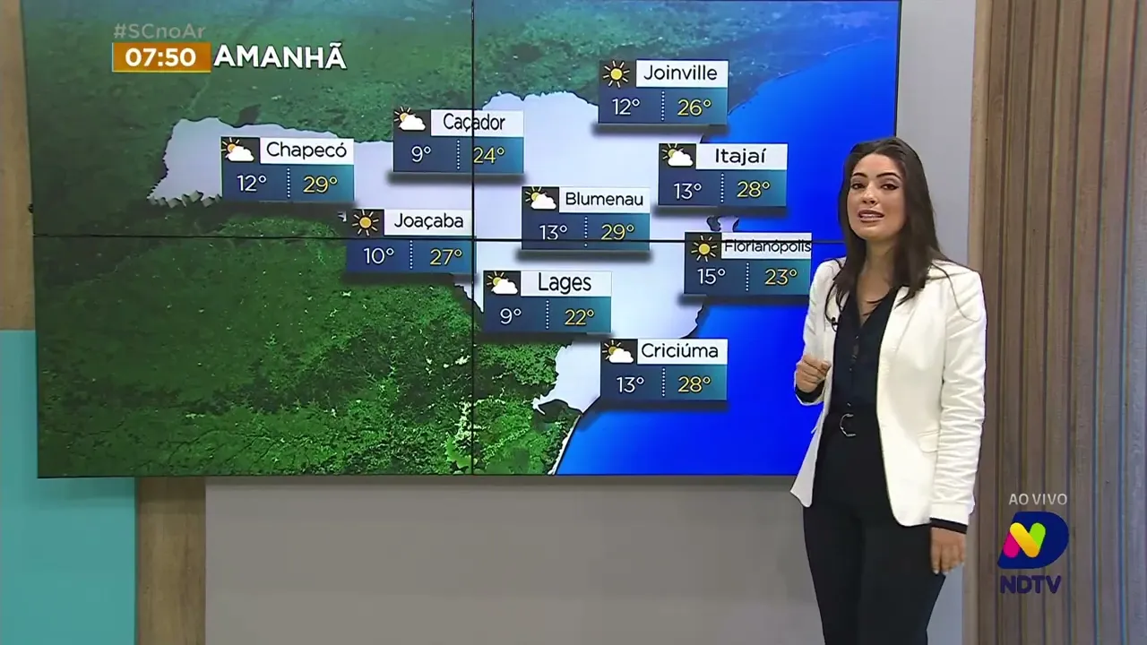 Confira a previsão do tempo para esta quarta-feira em SC