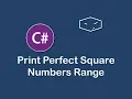 print perfect square numbers range in c