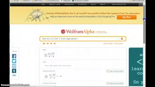 Busi Calc Applications of Limits - Using Wolfram Alpha