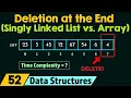 Deletion at the End Singly Linked List vs Array