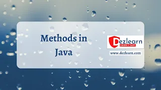 Session 3 Methods in Java Object Oriented Programming Series OOPS