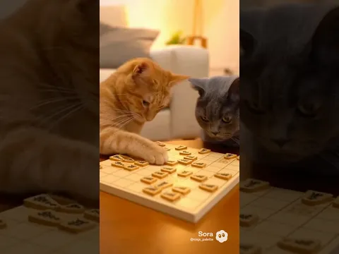 にゃんこ将棋、1手で大荒れ😼♟️ #猫動画 #猫あるある #猫のいる暮らし #catlover #catlife #ゴロゴロ