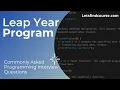 Algorithm Program To Check Leap Year - C C Java Python C PHP