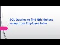 SQL Queries to find Nth highest salary from table informatica interview questions and answers