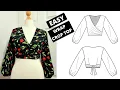 How to Draft a Crop Wrap Top Pattern Front Tie Crop Top Pattern Drafting Sewing Pattern