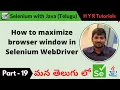 P19 - How to maximize browser window in Selenium WebDriver