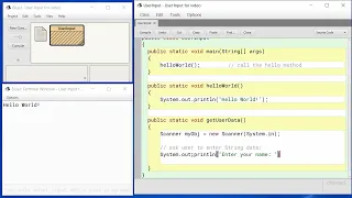 Hello World and User Input with the BlueJ IDE