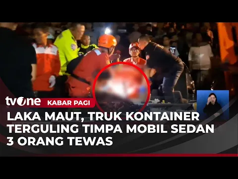 Truk Kontainer Timpa Mobil, Kecelakaan Maut di Karawang Tewaskan Tiga Orang!