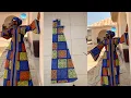 How to cut this stylish Aline gown with Aso oke combination