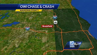 OWI suspect crashes during chase in Delafield