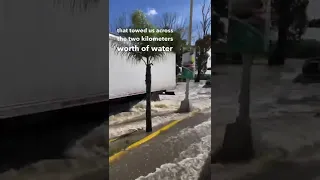 Crossing 2 KM of flooding in Durango MX to get to the airport