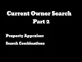 Current Owner Search
