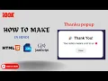JavaScript Thank You Popup Tutorial Easy Project for Beginners