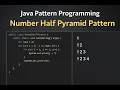 number half pyramid pattern Java pattern programming