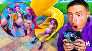J'AI FILMÉ RUMI KPOP DEMON HUNTER VS LE TOBOGGAN MANGEUR AU PARC DE JEUX ! DANS LA VRAI VIE !!