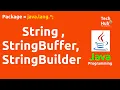 String StringBuffer and StringBuilder Class in Java