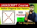 JavaScript Star Pattern Program Hollow Diagonal Star Pattern JavaScript Tutorial