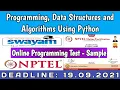 Programming Data Structures and Algorithms Using Python Online Programming Test - Sample