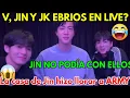 Lagu URGENTE🔴Jin, V y JK en vivo a las 4 a.m., beben soju, ebrios y la casa de Jin hace llorar a ARMY