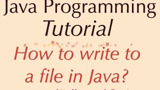 How to write to a file in Java