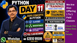 Python Day 11 Python OOPs Explained Classes Inheritance Access Modifiers in Python Telugu