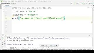 Data type and Variables-Use variables in strings Crash course part 5