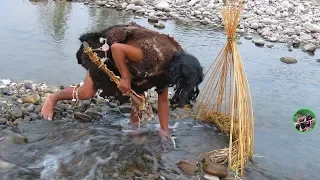 primitive new huts best fish trap primitive survival trapped fish