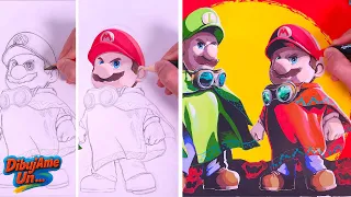 Drawing Mario & Luigi from Super Mario Galaxy… but it’s Red Dead Redemption || Ohuhu markers Review