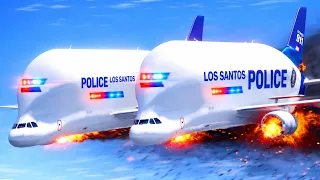 Double Police Plane Makes An Emergency Landing At The Airport Without Landing Gear | GTA 5