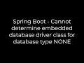 Java Spring Boot - Cannot determine embedded database driver class for database type NONE 5solution