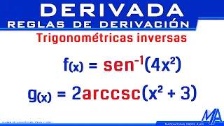 Derivadas trigonométricas INVERSAS | Regla de la cadena | Reglas de derivación
