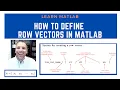 How to create row vectors in MATLAB