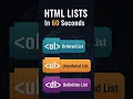 HTML Lists Explained in 30 Seconds Ordered vs Unordered vs Description