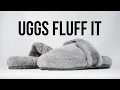 UGG FLUFF IT SLIPPERS grey Unboxing review on feet
