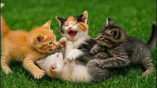 relaxing cat video 4k playful kittens on the grass soft meows u0026 calm nature 