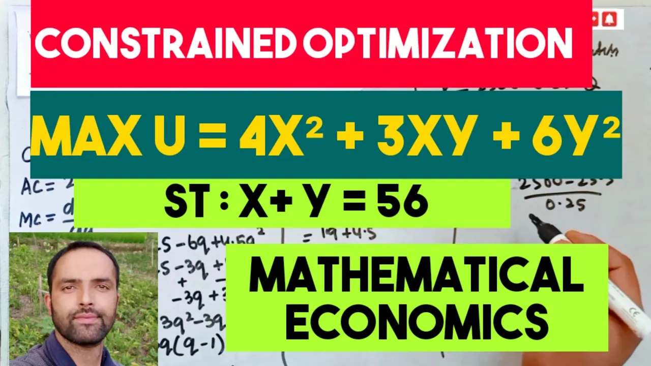 Constrained Optimisation using Lagrange's Multiplier. #langrage #Multiplier #GATE #NET #ECONOMICS