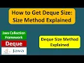 How to Get Deque Size Size Method Explained Java Collection Framework