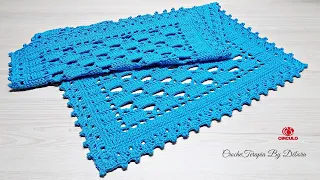 Bico de Acabamente Fácil em Crochê (Tapete Retangular Azul) #crocheterapiabydebora