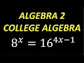 8 x 16 4x 1 Solve This Exponential Equation WITHOUT a Calculator