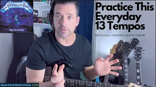 Download Creeping Death Guitar Lesson - Metallica - 13 TEMPOS - Practice This Everyday-With Tablature MP3