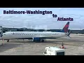 Delta 737-900 Comfort to Atlanta BWI-ATL Flight Review 4K