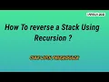 reverse a stack using recursion Data Structure and Algorithms Hindi