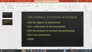 Part 1 Polynomial Function Introduction in Python