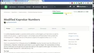 HakcerRank Modified Kaprekar Numbers Solution