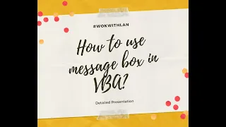 How to use the Message Box in Excel VBA Visual Basic for Applications